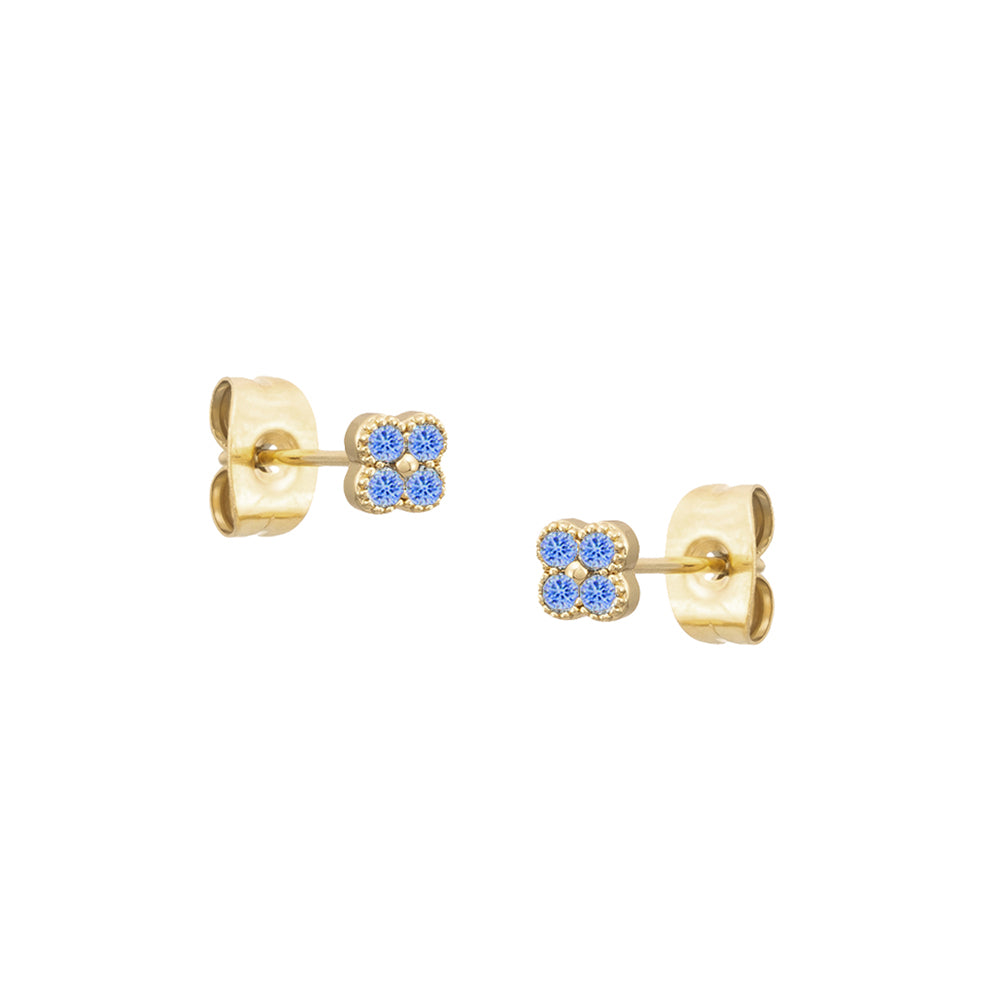 Eternal Spring Blue CZ Gold Eariings