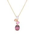 Colar Galia Dourado com Zircónia Redonda Rosa Pastel