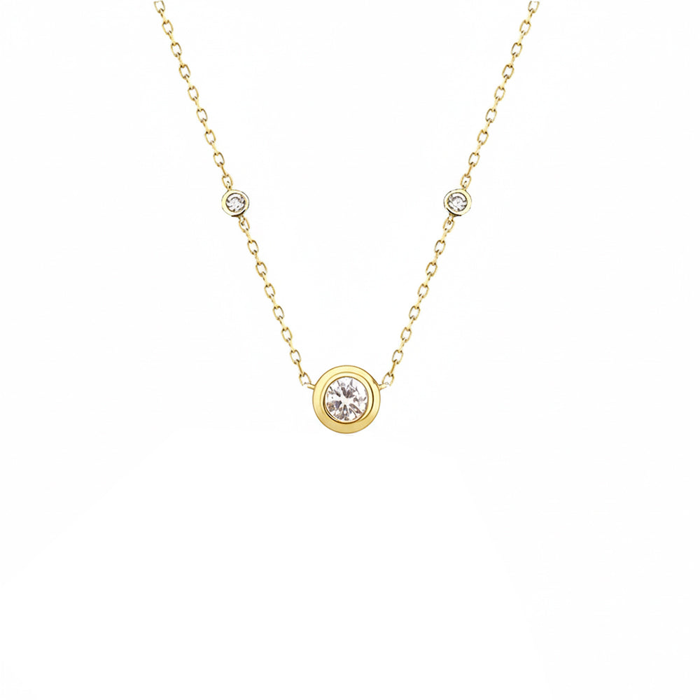 Simona Gold Solitaire Bezel Pendant