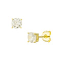 Zirconia Gold Sterling Silver Earrings