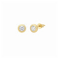 Simona Gold Solitaire Bezel Earring