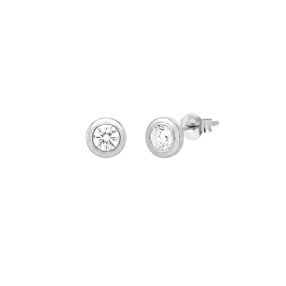 Simona Solitaire Bezel Earring
