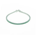 Sterling Silver Emerald Cz Tennis Bracelet