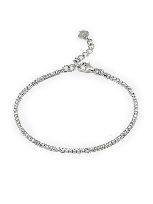 White Cz Sterling Silver Tennis Bracelet